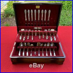 100 pc Set Rogers FIRST LOVE Sliverplated Flatware in Excellent Condition
