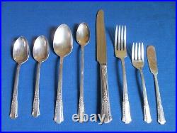 103 Pcs Wm Rogers IS Silver Plated Treasure Flatware Silverware Service for 12