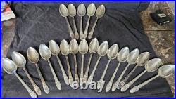 106 Piece Antique 1847 Rogers Bros FIRST LOVE Flatware Set Free Shipping