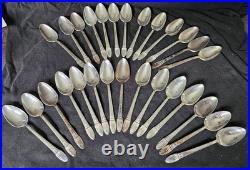 106 Piece Antique 1847 Rogers Bros FIRST LOVE Flatware Set Free Shipping