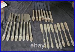 106 Piece Antique 1847 Rogers Bros FIRST LOVE Flatware Set Free Shipping
