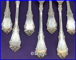10 Pc 1897 BERKSHIRE Silverplated 6 SALAD FORKS 1847 Rogers Bros Pierced Design