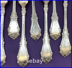 10 Pc 1897 BERKSHIRE Silverplated 6 SALAD FORKS 1847 Rogers Bros Pierced Design