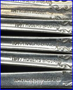 10 Pc 1897 BERKSHIRE Silverplated 6 SALAD FORKS 1847 Rogers Bros Pierced Design