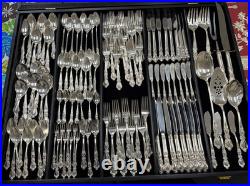 125 PC SET 1847 ROGERS BROS SILVERPLATE FLATWARE HERITAGE Pattern Service