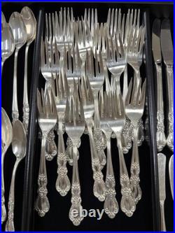 125 PC SET 1847 ROGERS BROS SILVERPLATE FLATWARE HERITAGE Pattern Service