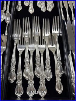 125 PC SET 1847 ROGERS BROS SILVERPLATE FLATWARE HERITAGE Pattern Service