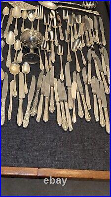 125 Piece Mixed Lot of Silverplate Flatware Scrap 15+ lbs. Rogers & Other