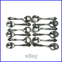 12 1906 Charter Oak 1847 Rogers Bros Silverplated Round Soup Gumbo Spoons Mono M