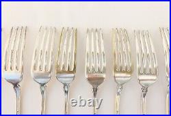 12 Antique Silver Plate Forks 1914 SL & GHR Co. Pansy Pattern Antique Flatware