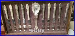 (132 pc. Set) 1847 ROGERS BROS FIRST LOVE Silver Plate Set + Chest Service 12 (132 pc. Set) 1847 ROGERS BROS FIRST LOVE Silver Plate Set + Chest Service 12