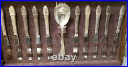 (132 pc. Set) 1847 ROGERS BROS FIRST LOVE Silver Plate Set + Chest Service 12