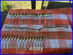 159 Pc Heritage Art Deco Silverplate Flatware Set Fish Dessert Restaurant Lot