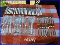 159 Pc Heritage Art Deco Silverplate Flatware Set Fish Dessert Restaurant Lot