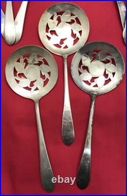 15 Pc 1960 HUTTON Tomato Servers Spoons Wm Rogers IS Vintage Silverplate