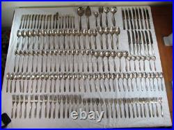 160pc Lady Doris Silver Plate Wm Rogers & Son AA Princess Pattern Antique 117-4A