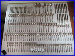 160pc Lady Doris Silver Plate Wm Rogers & Son AA Princess Pattern Antique 117-4A
