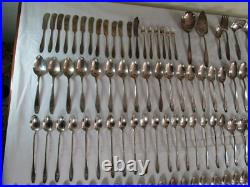 160pc Lady Doris Silver Plate Wm Rogers & Son AA Princess Pattern Antique 117-4A