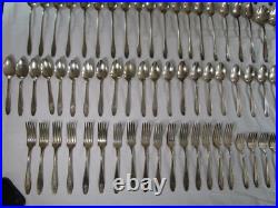 160pc Lady Doris Silver Plate Wm Rogers & Son AA Princess Pattern Antique 117-4A