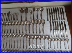 160pc Lady Doris Silver Plate Wm Rogers & Son AA Princess Pattern Antique 117-4A