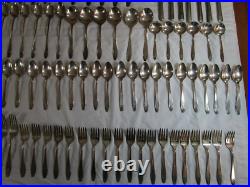 160pc Lady Doris Silver Plate Wm Rogers & Son AA Princess Pattern Antique 117-4A