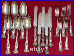 16 Pc VINTAGE (Grape) Silverplated FORKS TBLS & BLUNT KNIVES 1847 Rogers Bros