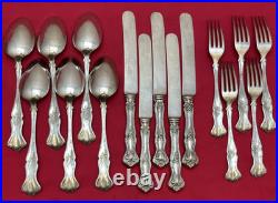 16 Pc VINTAGE (Grape) Silverplated FORKS TBLS & BLUNT KNIVES 1847 Rogers Bros