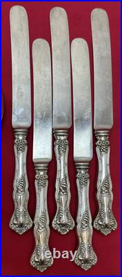 16 Pc VINTAGE (Grape) Silverplated FORKS TBLS & BLUNT KNIVES 1847 Rogers Bros