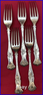 16 Pc VINTAGE (Grape) Silverplated FORKS TBLS & BLUNT KNIVES 1847 Rogers Bros