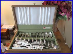 1847 ROGERS BROS 14 PLACE SETTING REFLECTION PATTERN SILVERPLATE WithBOX