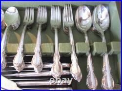 1847 ROGERS BROS 14 PLACE SETTING REFLECTION PATTERN SILVERPLATE WithBOX