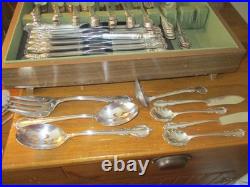 1847 ROGERS BROS 14 PLACE SETTING REFLECTION PATTERN SILVERPLATE WithBOX