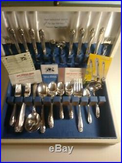 1847 ROGERS BROS. DAFFODIL PATTERN 57 pc Service for 8+ SILVER PLATED FLATWARE