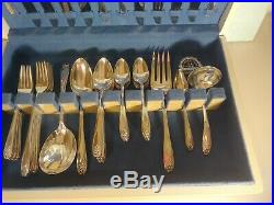 1847 ROGERS BROS. DAFFODIL PATTERN 57 pc Service for 8+ SILVER PLATED FLATWARE