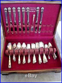 1847 ROGERS BROS ETERNALLY YOURS 100th ANNIV S/P FLATWARE 52 pc LINED BOX c1940s