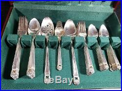 1847 ROGERS BROS Eternally Yours SILVERPLATE SILVERWARE Set of 52pc withCHEST