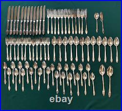 1847 ROGERS BROS FIRST LOVE 1937 SILVER PLATE FLATWARE 76pc SERVICE for 12 B