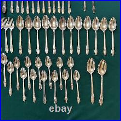 1847 ROGERS BROS FIRST LOVE 1937 SILVER PLATE FLATWARE 76pc SERVICE for 12 B