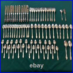 1847 ROGERS BROS FIRST LOVE 1937 SILVER PLATE FLATWARE 76pc SERVICE for 12 B