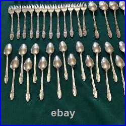 1847 ROGERS BROS FIRST LOVE 1937 SILVER PLATE FLATWARE 76pc SERVICE for 12 B