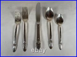 1847 ROGERS BROS FIRST LOVE SILVER-PLATE FLATWARE SET 57pc W CHEST 4653