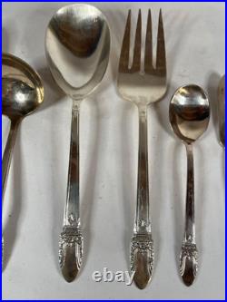 1847 ROGERS BROS FIRST LOVE SILVER-PLATE FLATWARE SET 57pc W CHEST 4653