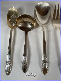 1847 ROGERS BROS FIRST LOVE SILVER-PLATE FLATWARE SET 57pc W CHEST 4653