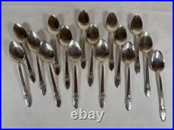 1847 ROGERS BROS FIRST LOVE SILVER-PLATE FLATWARE SET 57pc W CHEST 4653