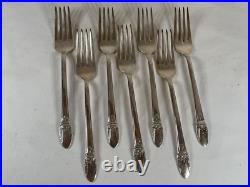 1847 ROGERS BROS FIRST LOVE SILVER-PLATE FLATWARE SET 57pc W CHEST 4653