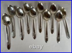 1847 ROGERS BROS FIRST LOVE SILVER-PLATE FLATWARE SET 57pc W CHEST 4653