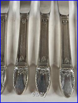 1847 ROGERS BROS FIRST LOVE SILVER-PLATE FLATWARE SET 57pc W CHEST 4653