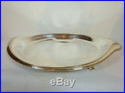1847 ROGERS BROS FLAIR FOOTED SERVING PLATTER with well 18.5