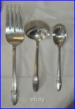 1847 ROGERS BROS First Love silver plate flatware for 12 with serving pieces