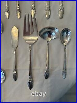 1847 ROGERS BROS First Love silver plate flatware for 12 with serving pieces